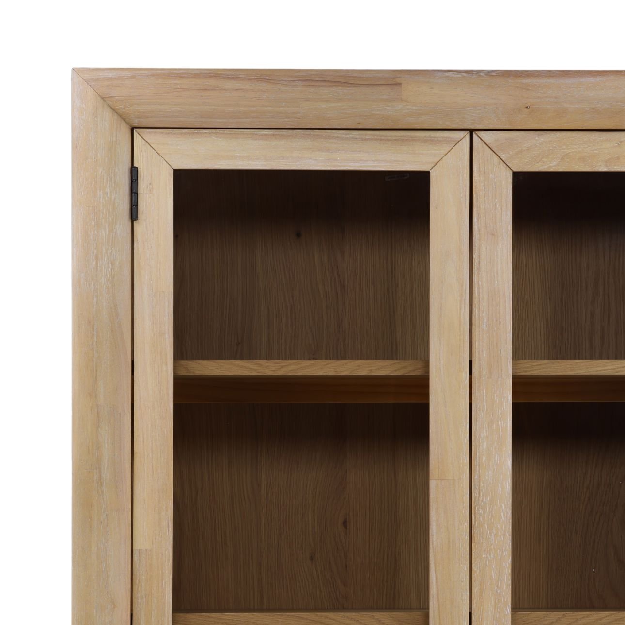 Natural Rubber Wood and Oak Veneer Cabinet 40 in Wide