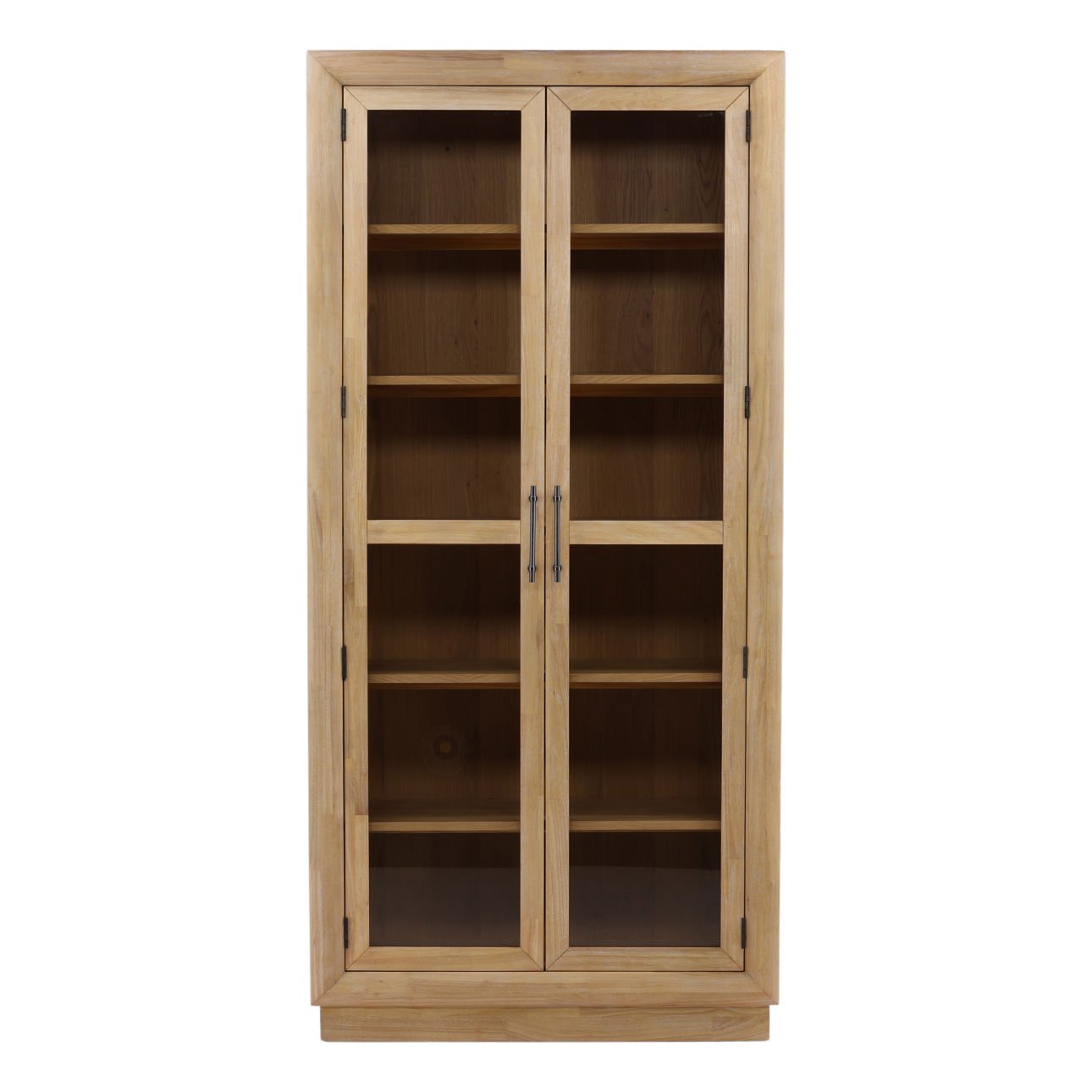 Natural Rubber Wood and Oak Veneer Cabinet 40 in Wide