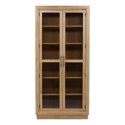 Natural Rubber Wood and Oak Veneer Cabinet 40 in Wide