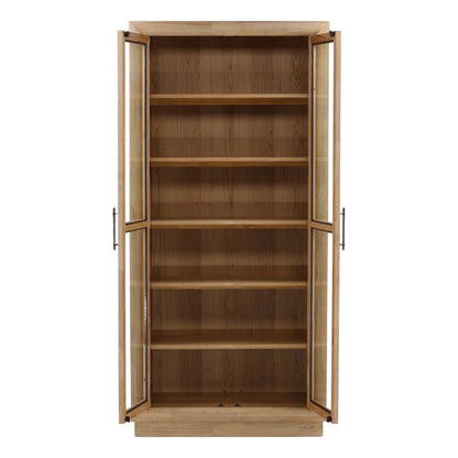 Natural Rubber Wood and Oak Veneer Cabinet 40 in Wide