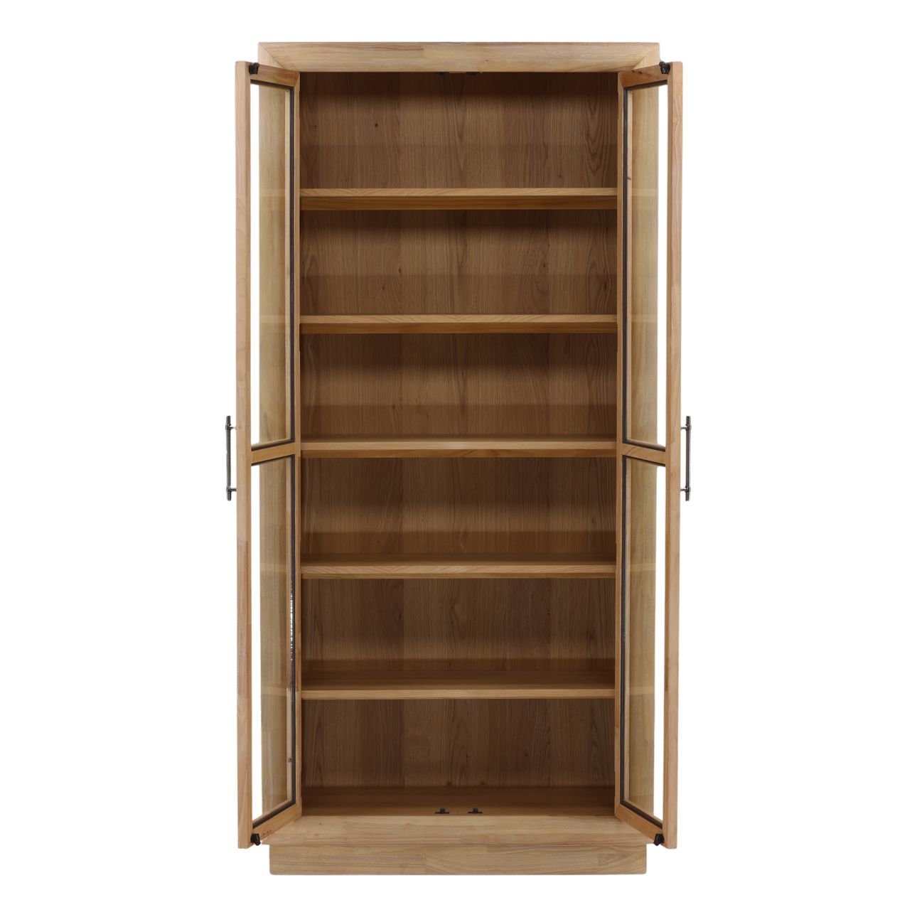 Natural Rubber Wood and Oak Veneer Cabinet 40 in Wide