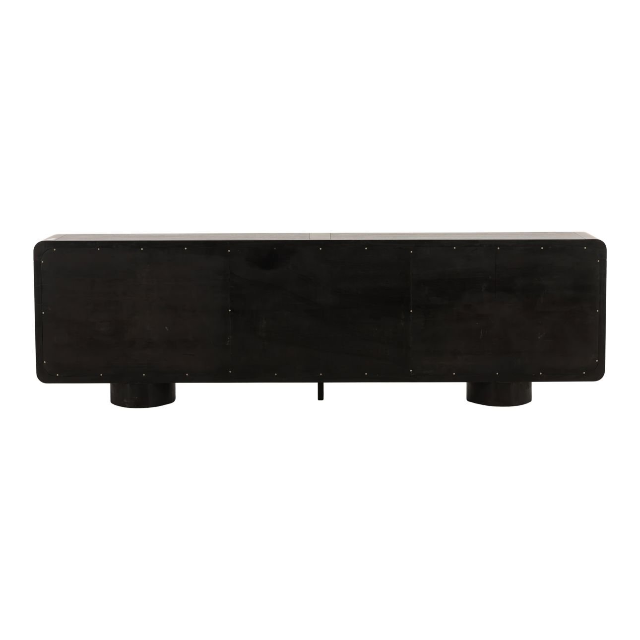 Black Rubber Wood and Oak Veneer Sideboard 108 in Wide