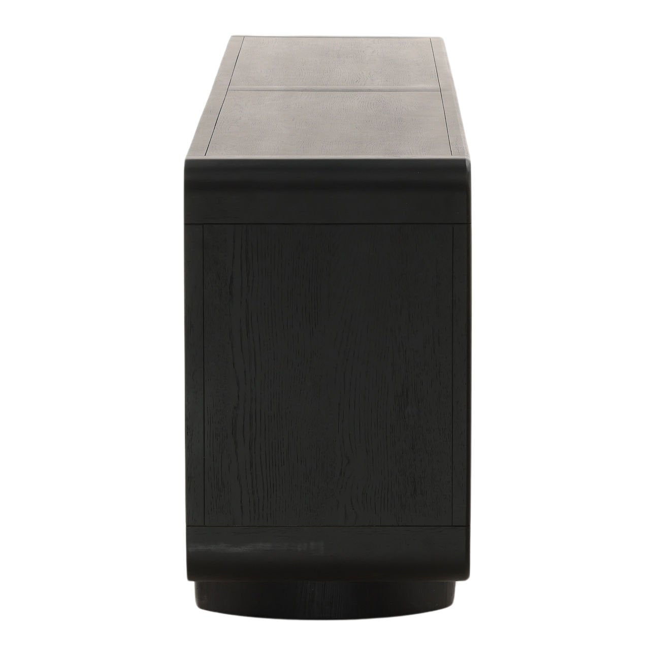 Black Rubber Wood and Oak Veneer Sideboard 108 in Wide