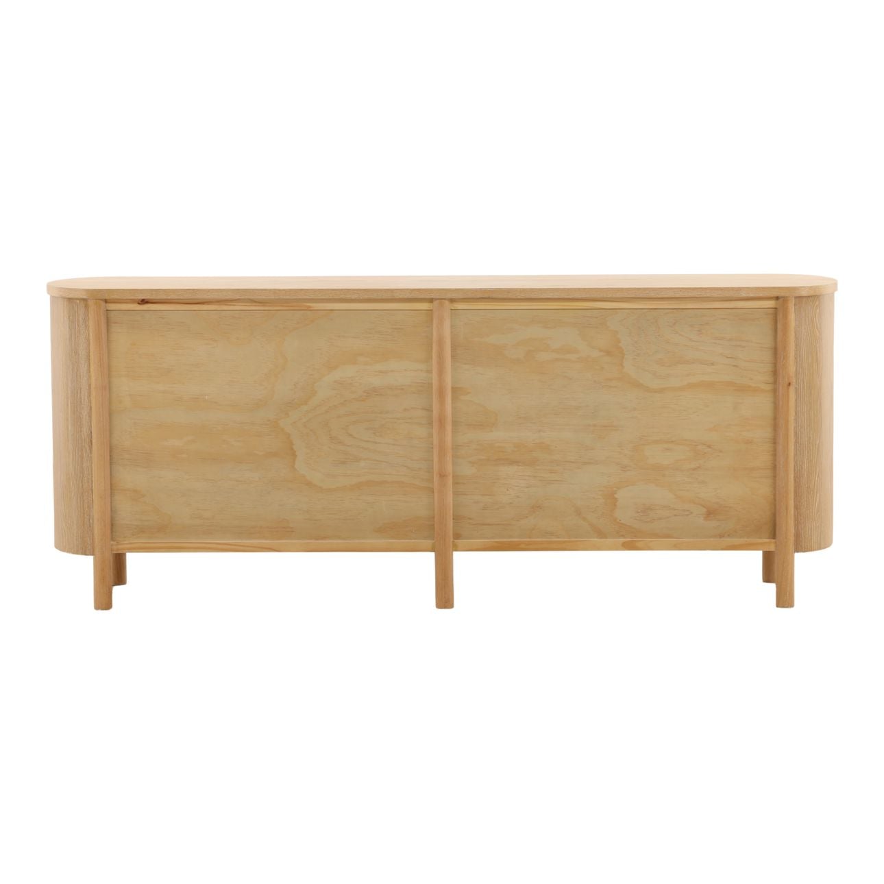 Natural Rubber Wood and Oak Veneer Sideboard 84 in Wide