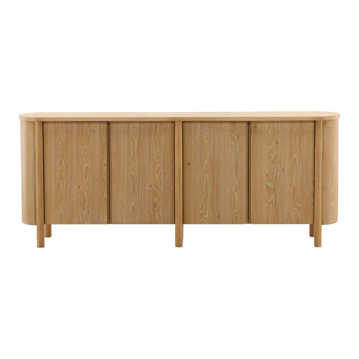 Heritage Rubber Wood and Oak Veneer Cabinet