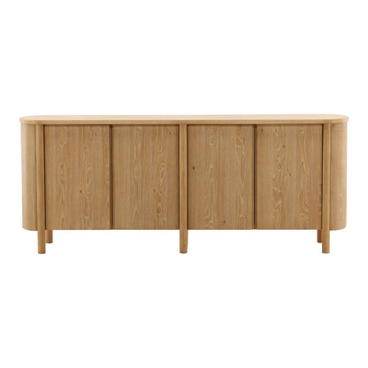 Natural Rubber Wood and Oak Veneer Sideboard 84 in Wide