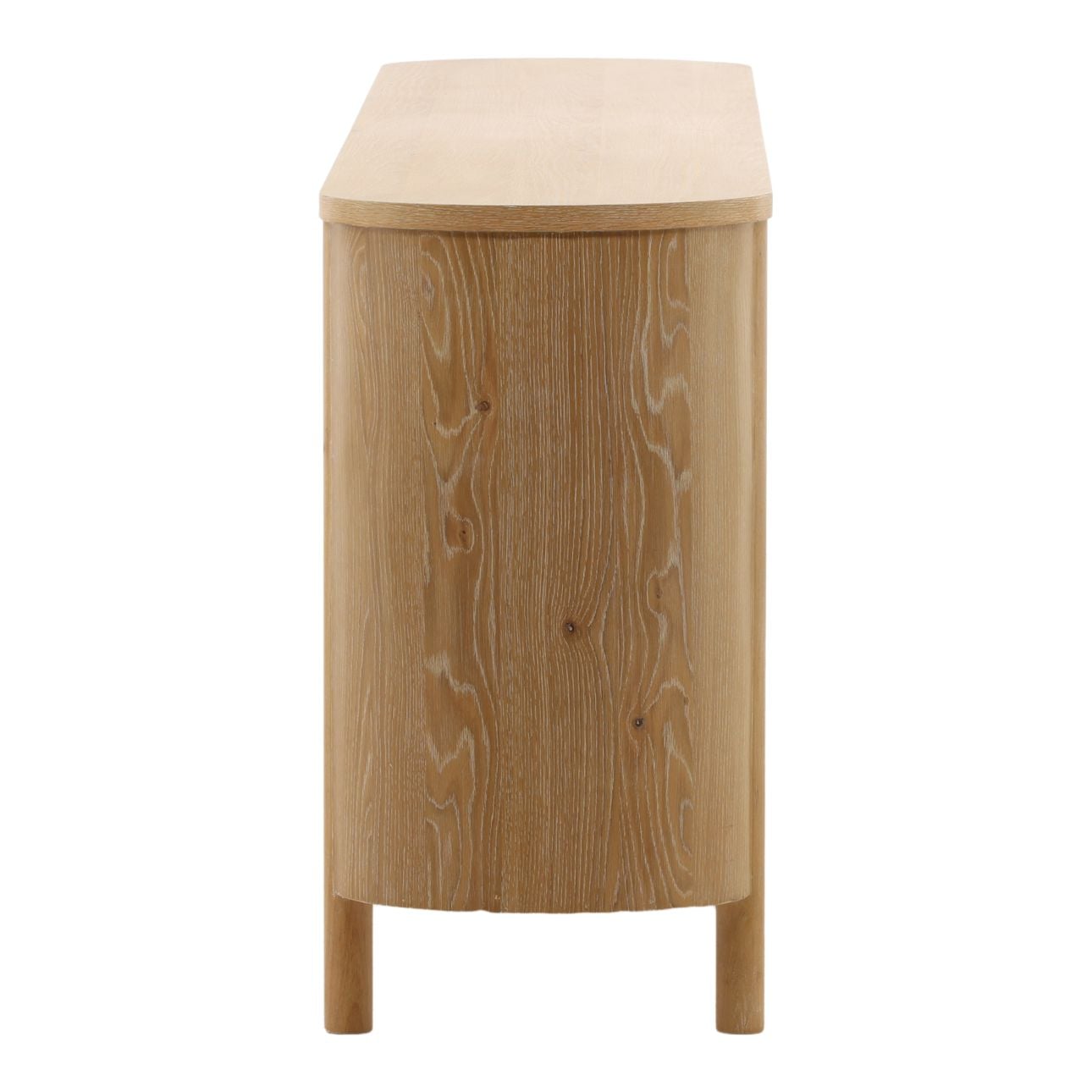 Natural Rubber Wood and Oak Veneer Sideboard 84 in Wide