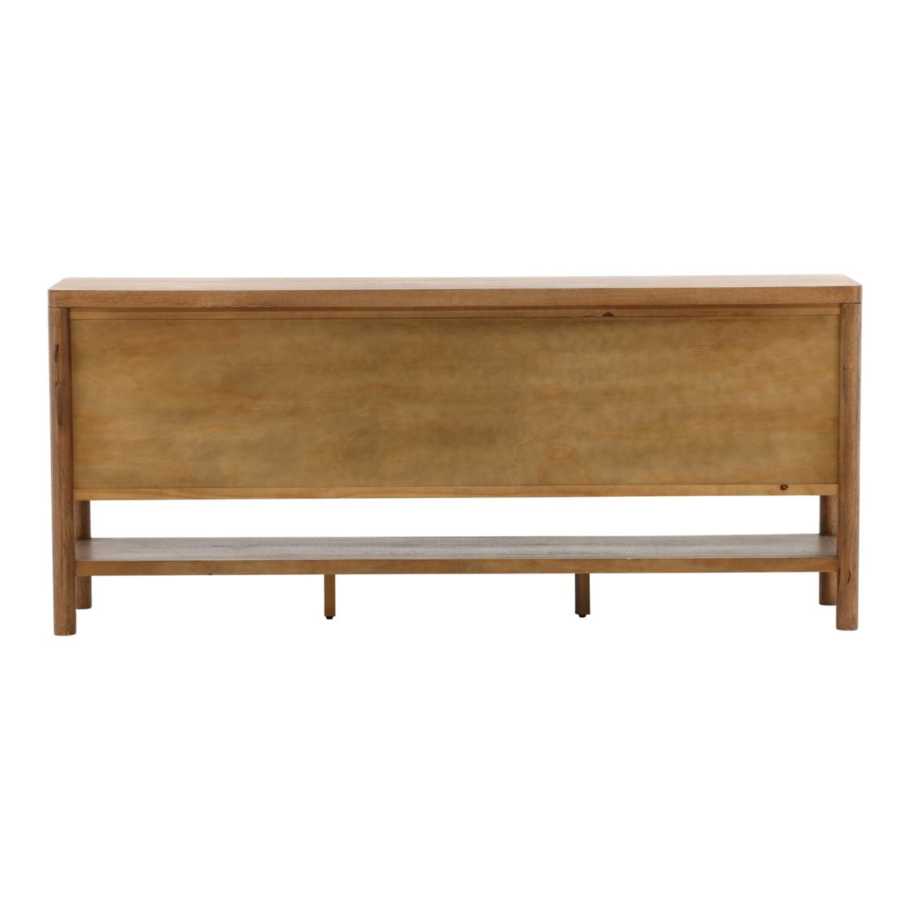 Dark Brown Rubber Wood and Oak Veneer Sideboard 84 in Wide