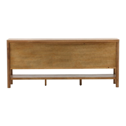 Dark Brown Rubber Wood and Oak Veneer Sideboard 84 in Wide
