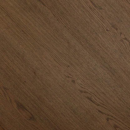Dark Brown Rubber Wood and Oak Veneer Table 101.5 in Wide