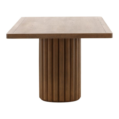 Dark Brown Rubber Wood and Oak Veneer Table 101.5 in Wide