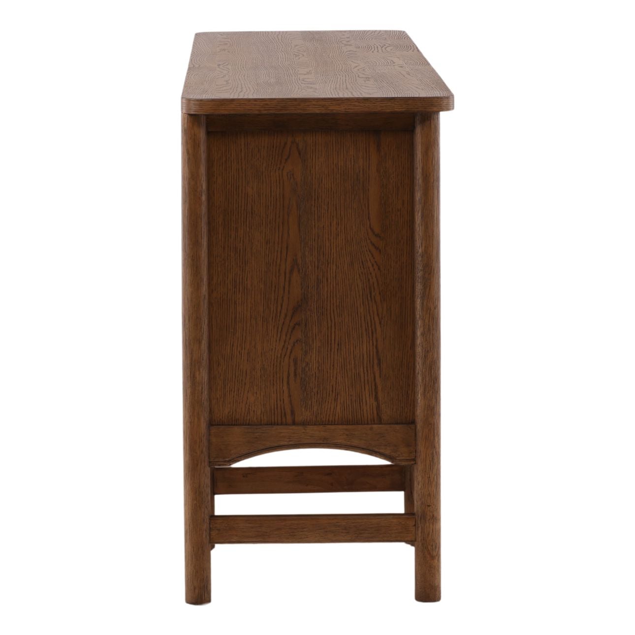 Brown Rubber Wood and Oak Veneer Sideboard 78 in Wide