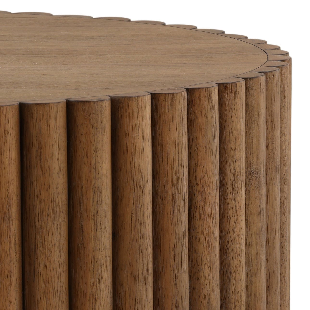 Dark Brown Rubber Wood and Oak Veneer Table 42 in Wide