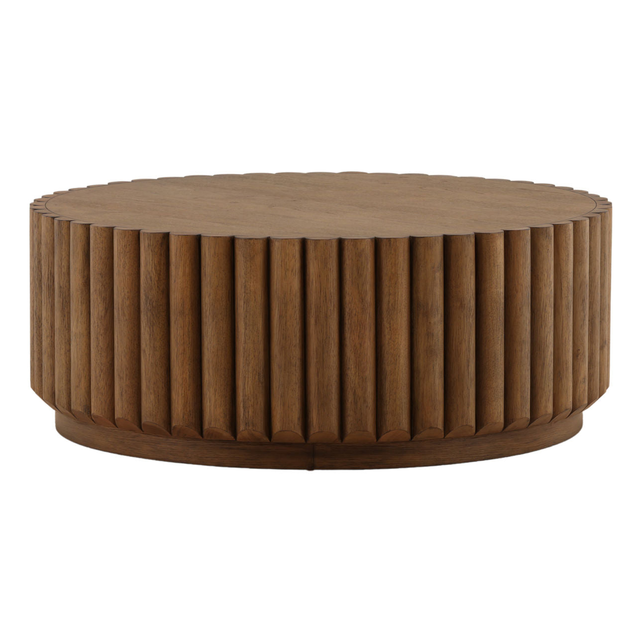 Dark Brown Rubber Wood and Oak Veneer Table 42 in Wide