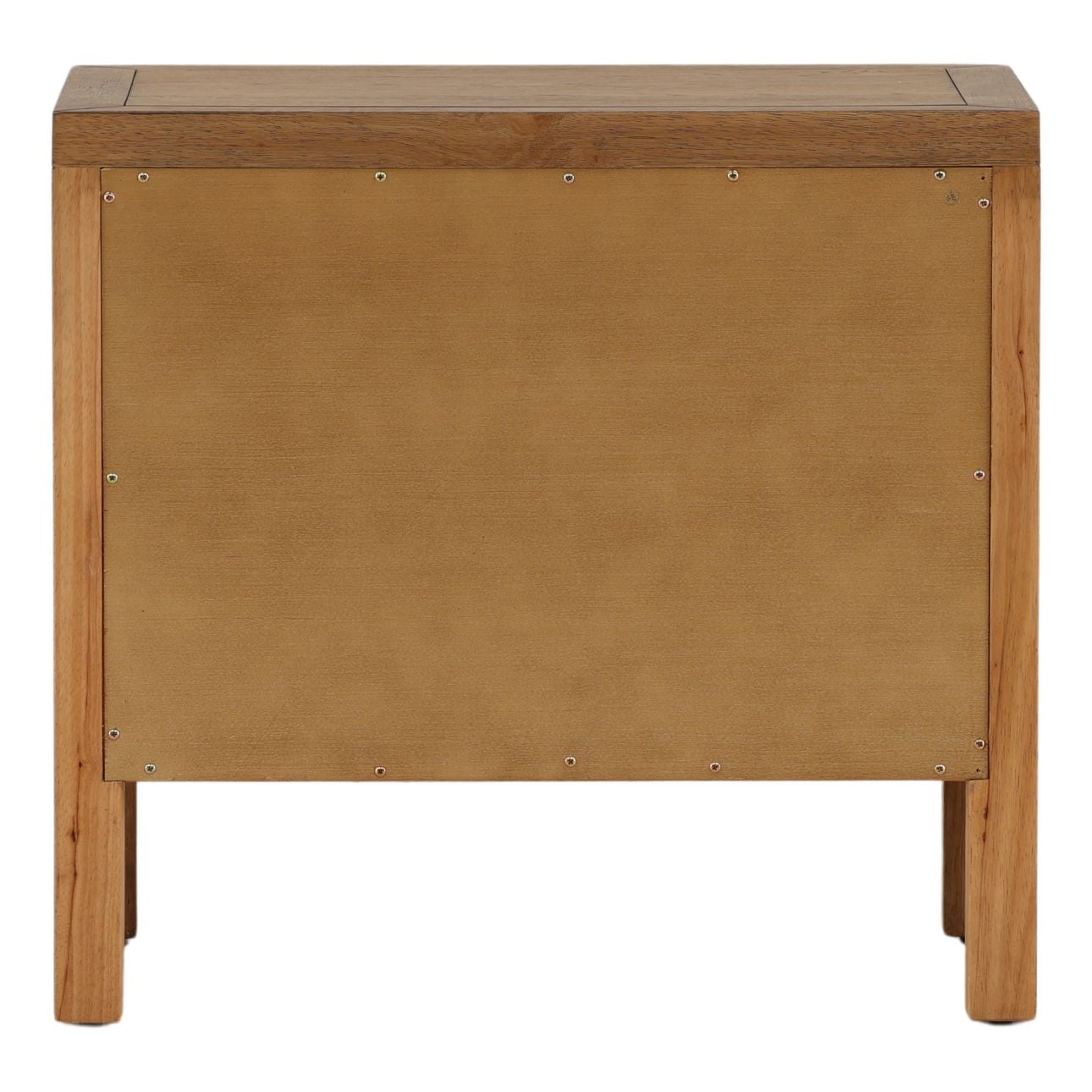 Brown Rubber Wood and Oak Veneer Nightstand 28 in Wide