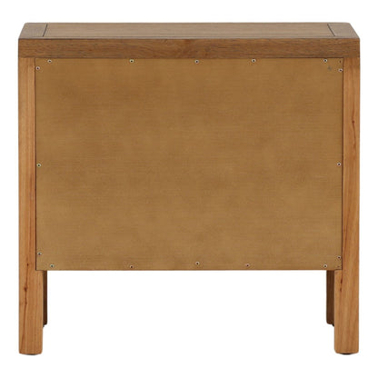 Brown Rubber Wood and Oak Veneer Nightstand 28 in Wide