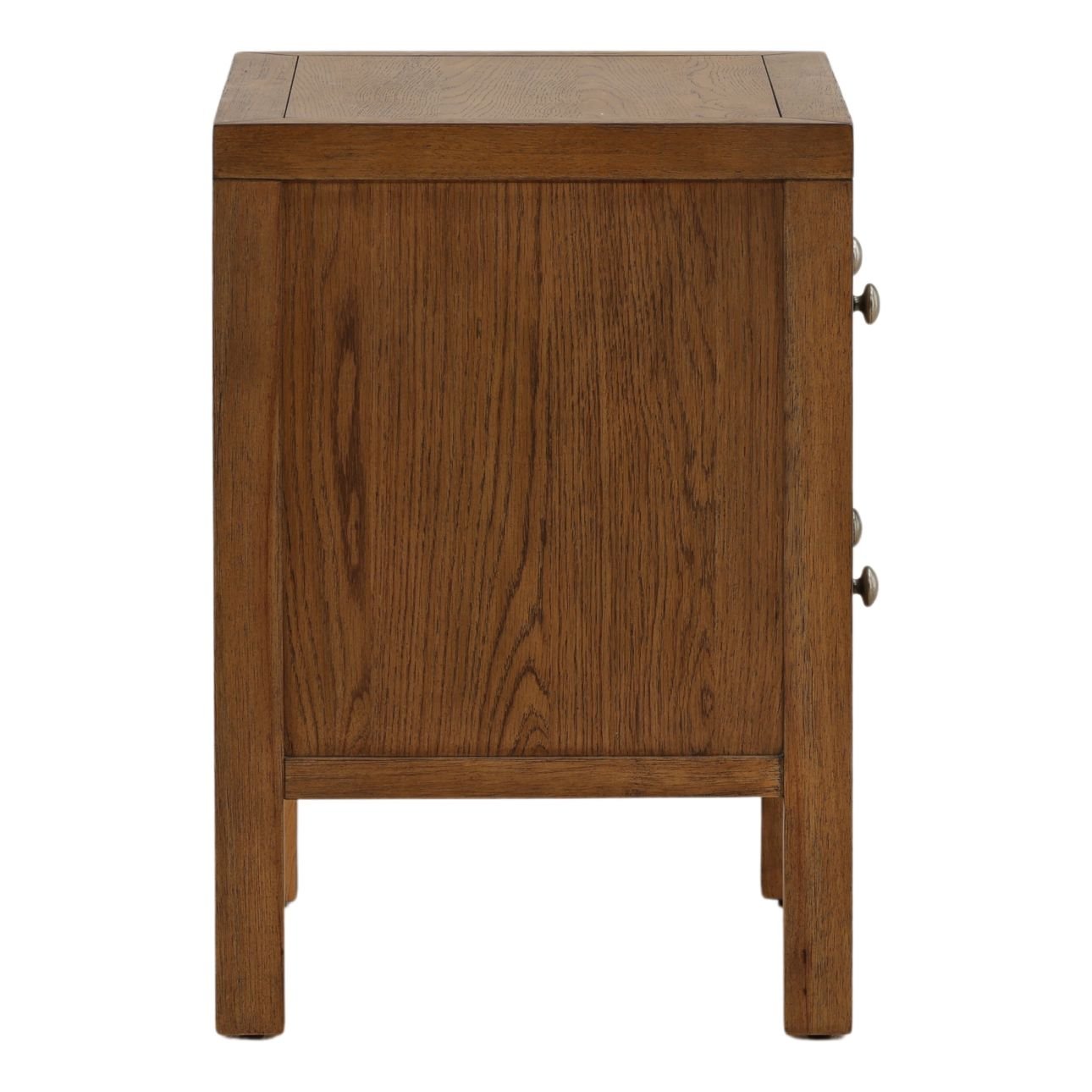Brown Rubber Wood and Oak Veneer Nightstand 28 in Wide