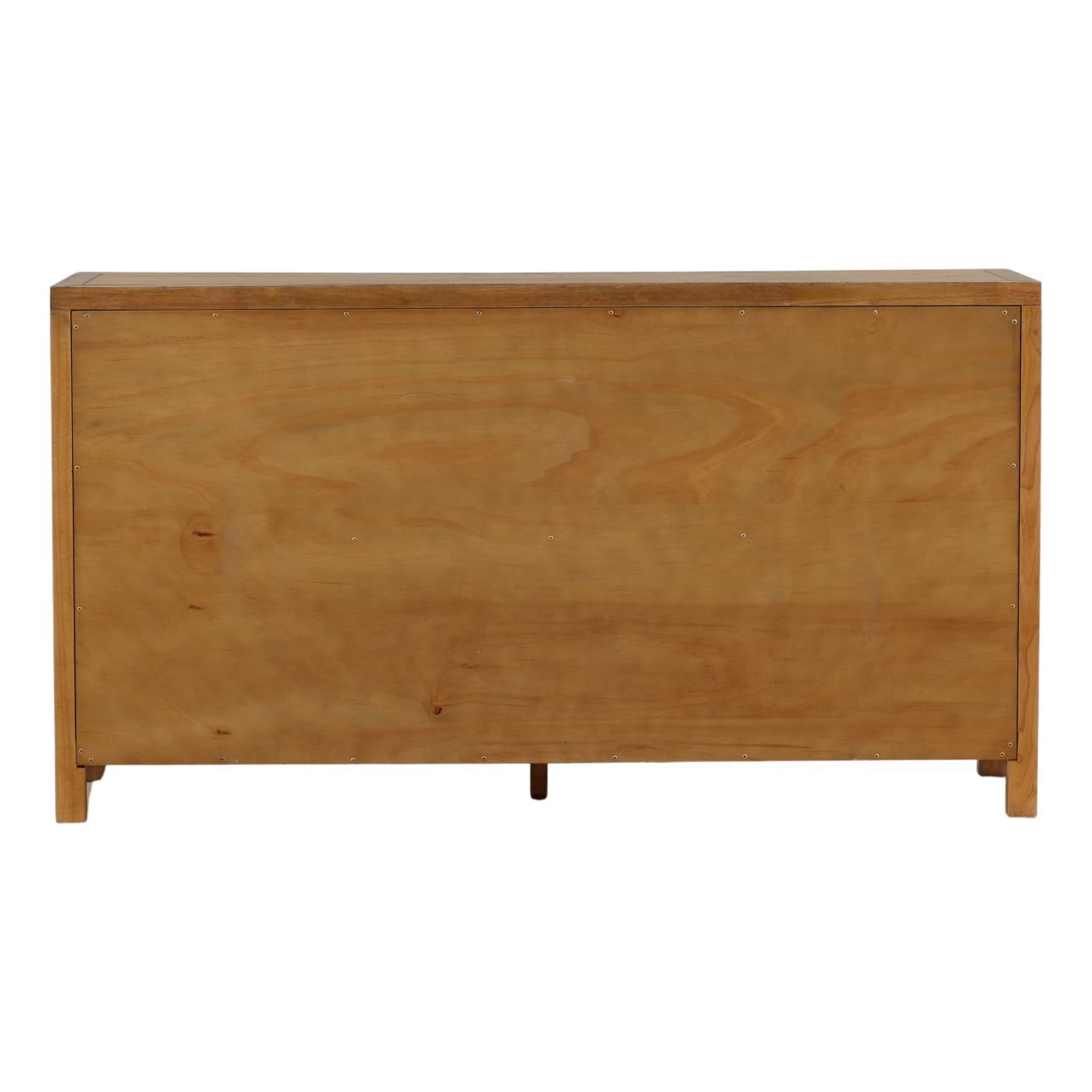 Dark Brown Rubber Wood and Oak Veneer Dresser 66 in Wide