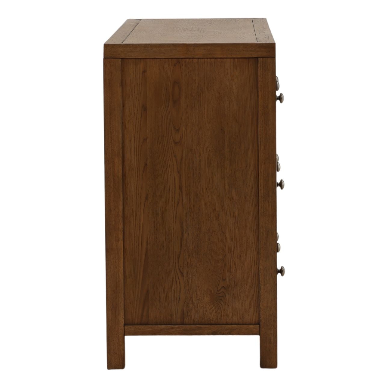 Dark Brown Rubber Wood and Oak Veneer Dresser 66 in Wide
