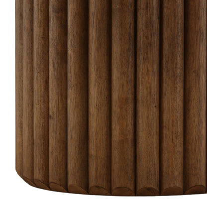 Dark Brown Rubber Wood and Oak Veneer Table 60 in Wide