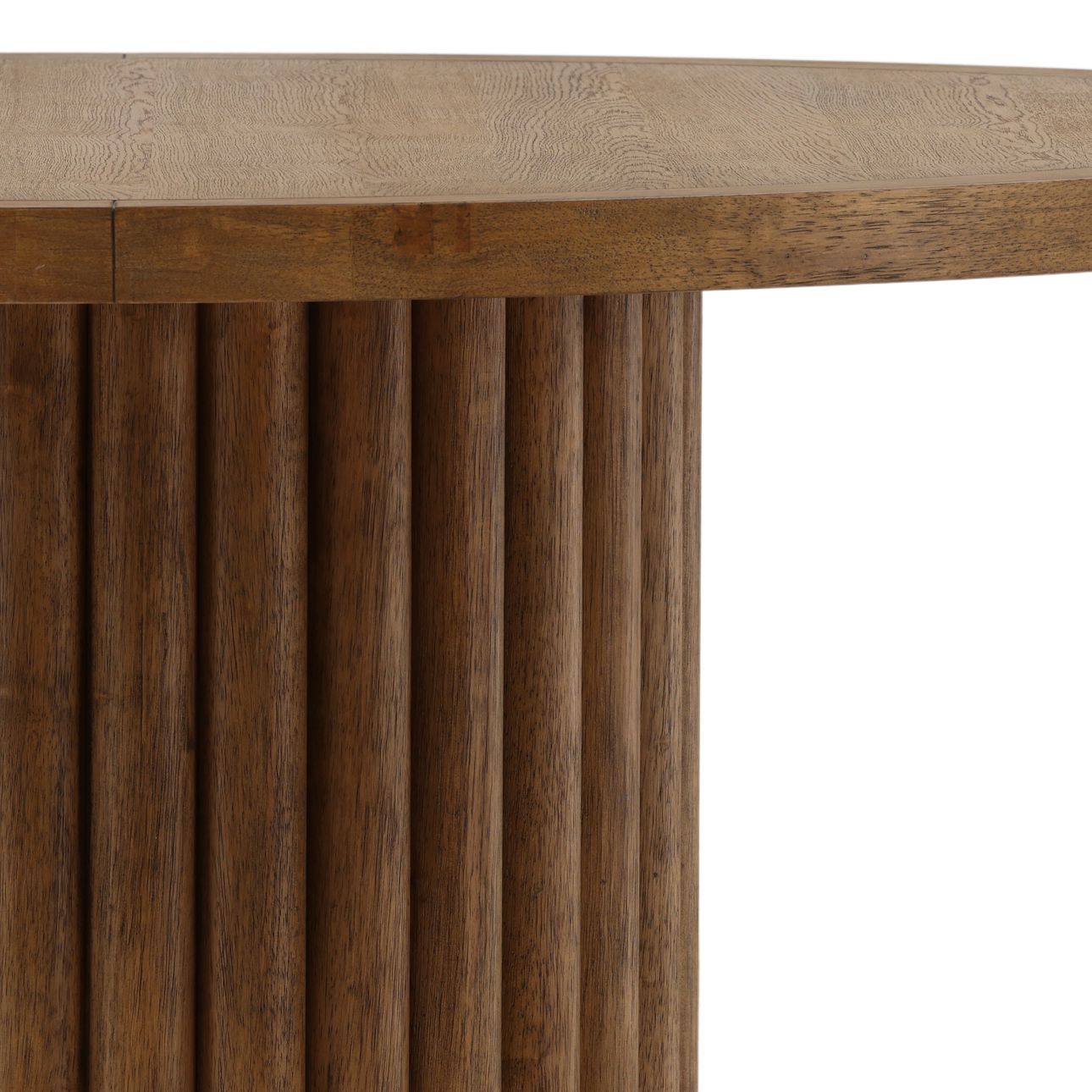 Dark Brown Rubber Wood and Oak Veneer Table 60 in Wide