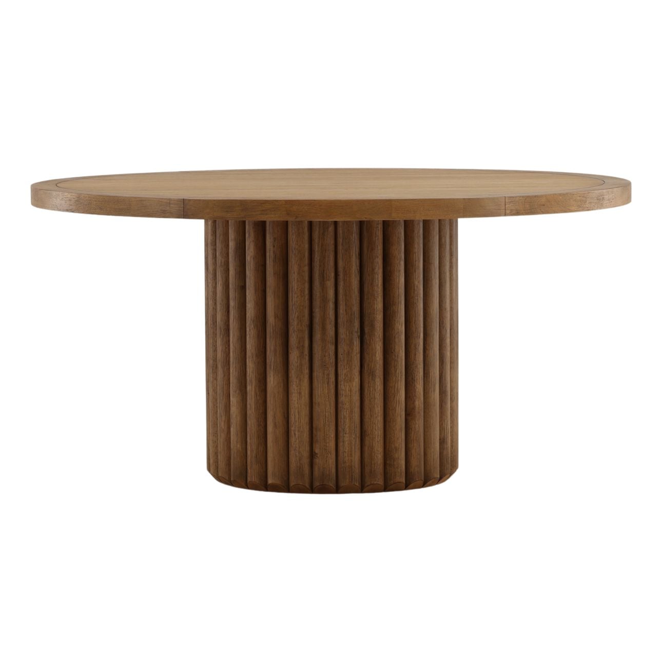 Dark Brown Rubber Wood and Oak Veneer Table 60 in Wide