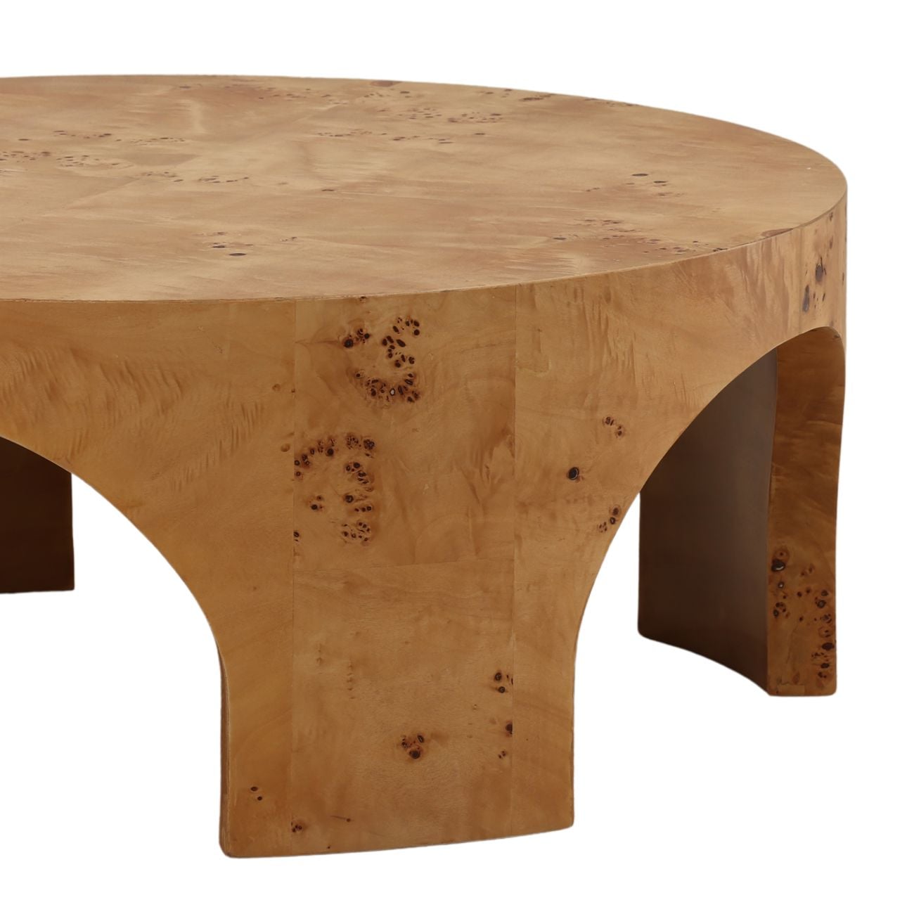 Natural Mappa Burl Veneer Table 39 in Wide