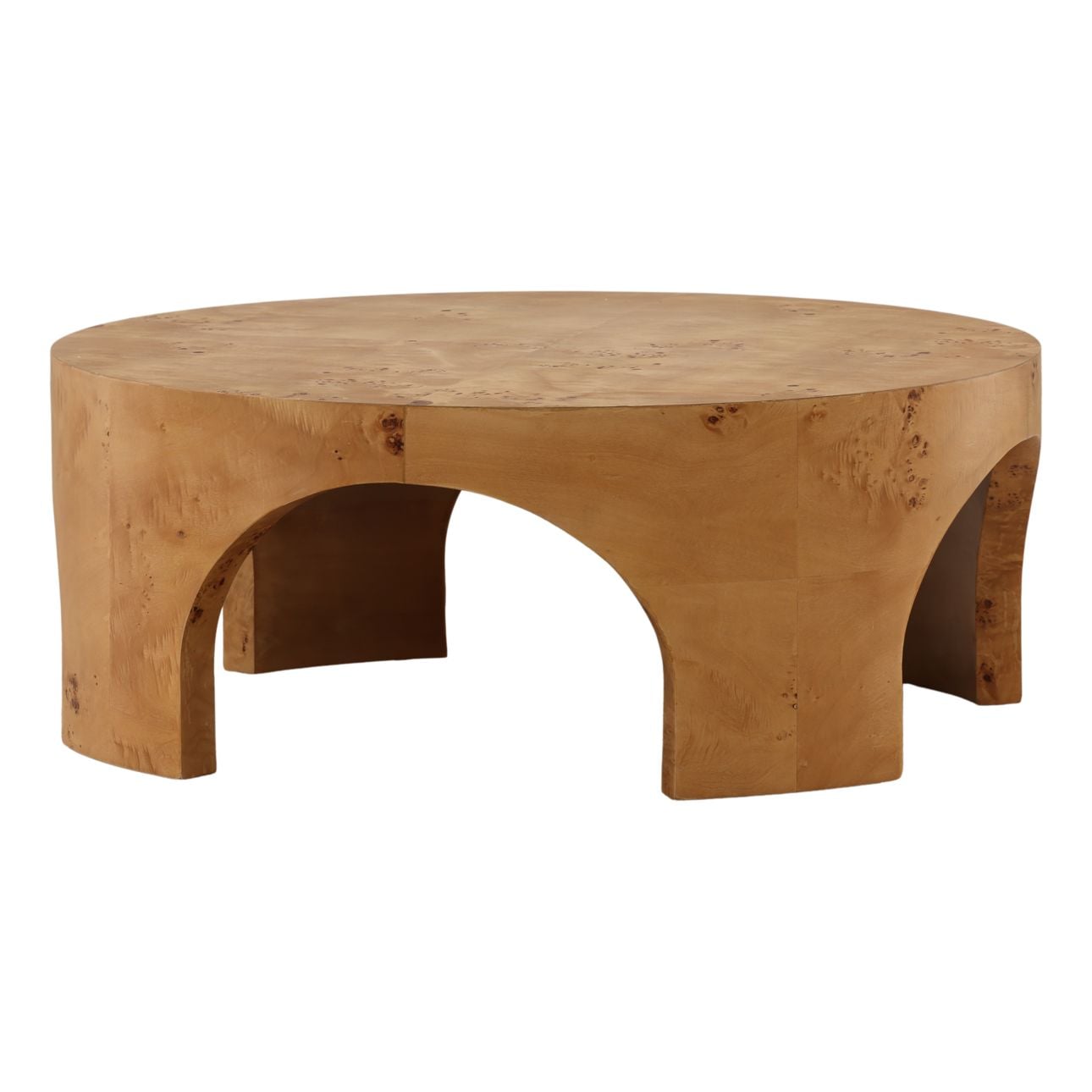 Natural Mappa Burl Veneer Table 39 in Wide