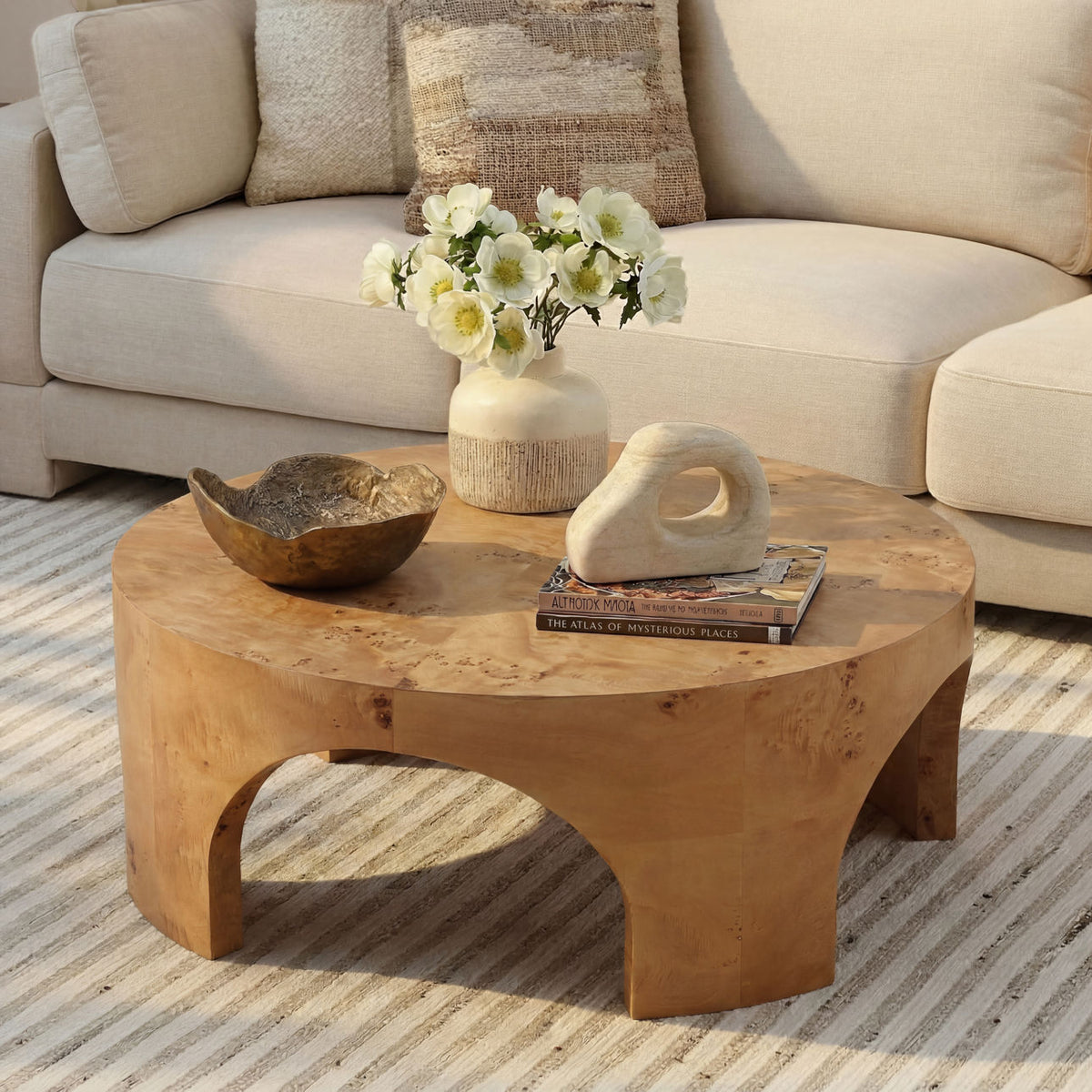 Elevated Mappa Burl Veneer Coffee Table