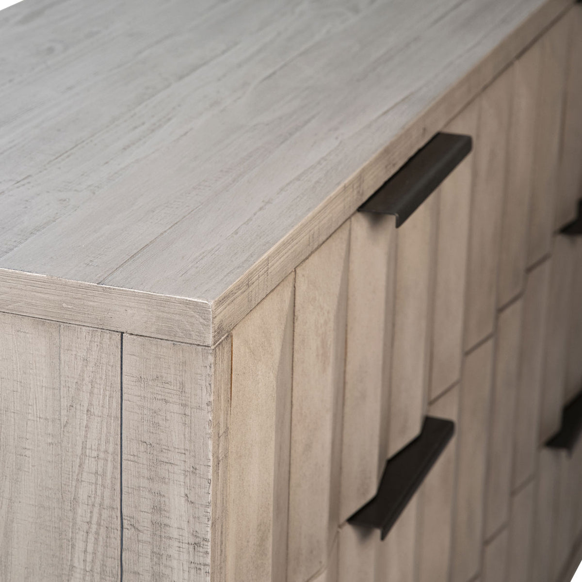 Elevated Light Grey Wash Sealed Finish and Black Base Storage Chest