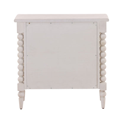 Whitewash Rubber Wood and Oak Veneer Nightstand 28 in Wide