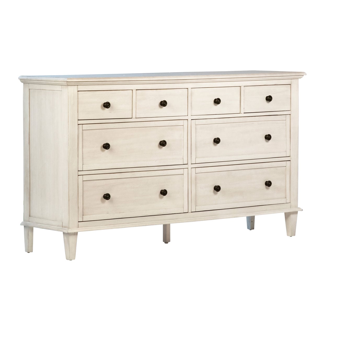 Whitewash Finish Reclaimed Acacia Wood Dresser 66 in Wide