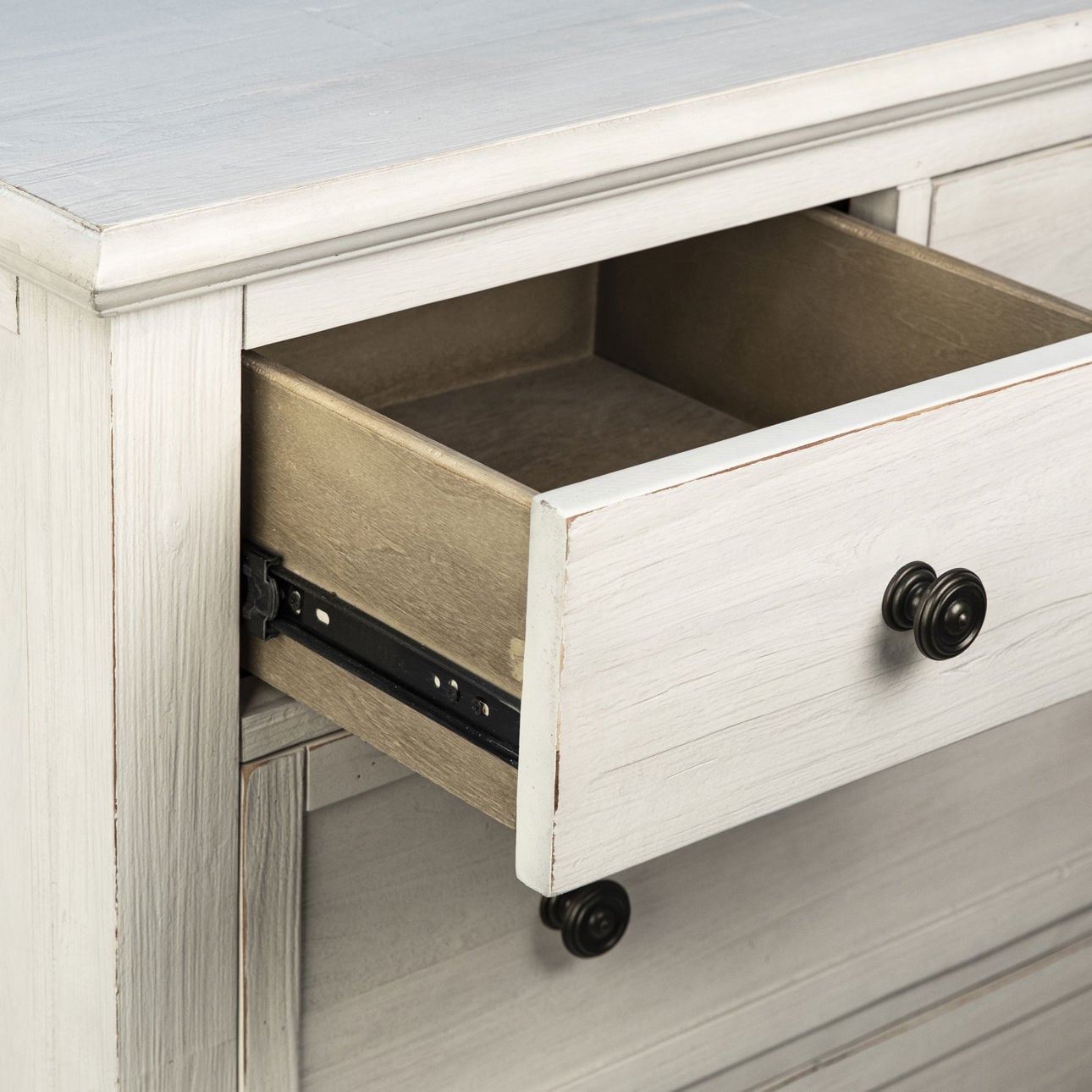 Whitewash Finish Reclaimed Acacia Wood Dresser 66 in Wide
