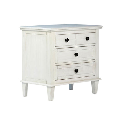 Whitewash Finish Reclaimed Acacia Wood Nightstand 31 in Wide