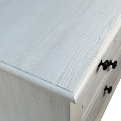 Whitewash Finish Reclaimed Acacia Wood Nightstand 31 in Wide
