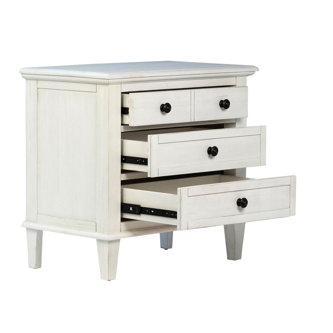 Whitewash Finish Reclaimed Acacia Wood Nightstand 31 in Wide