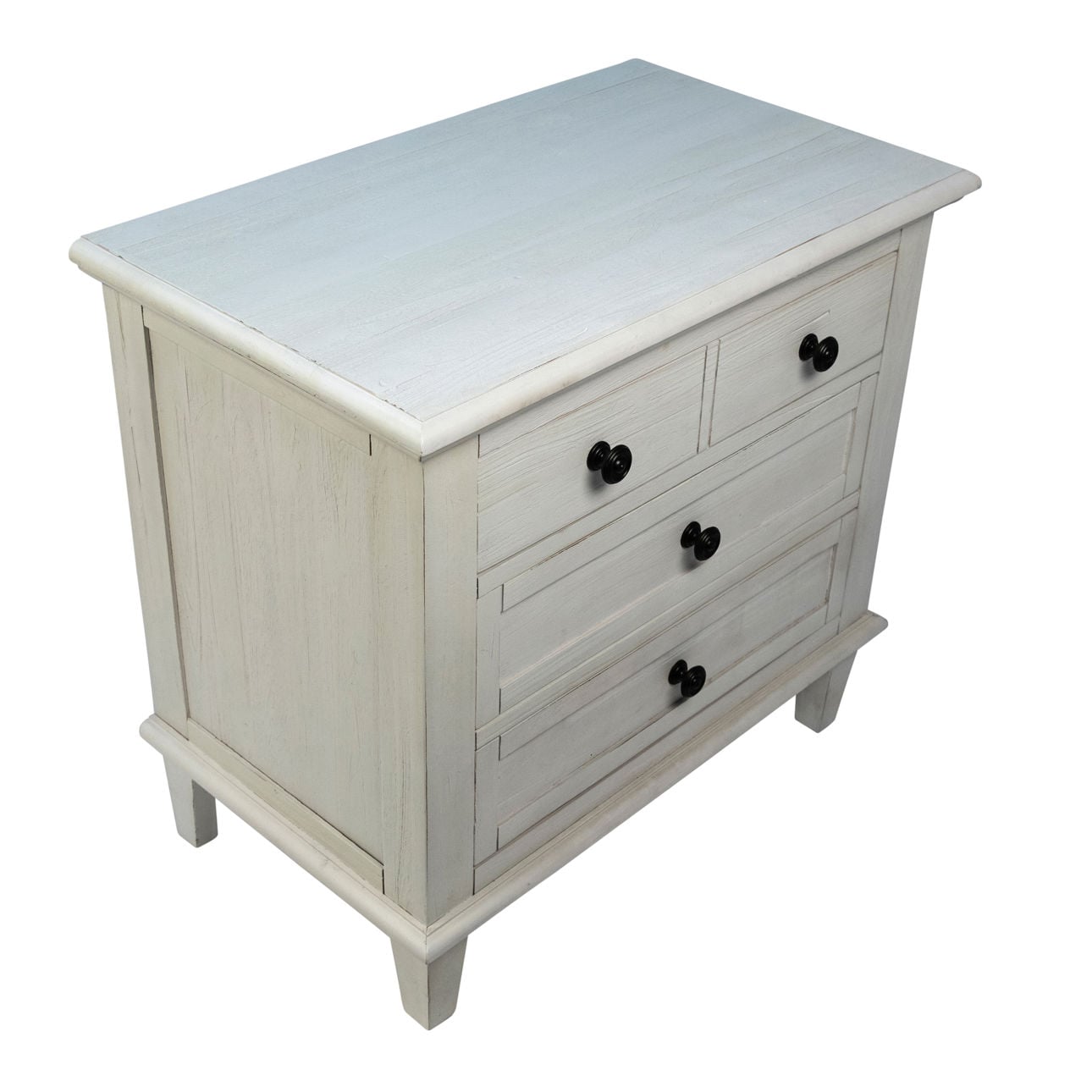 Whitewash Finish Reclaimed Acacia Wood Nightstand 31 in Wide