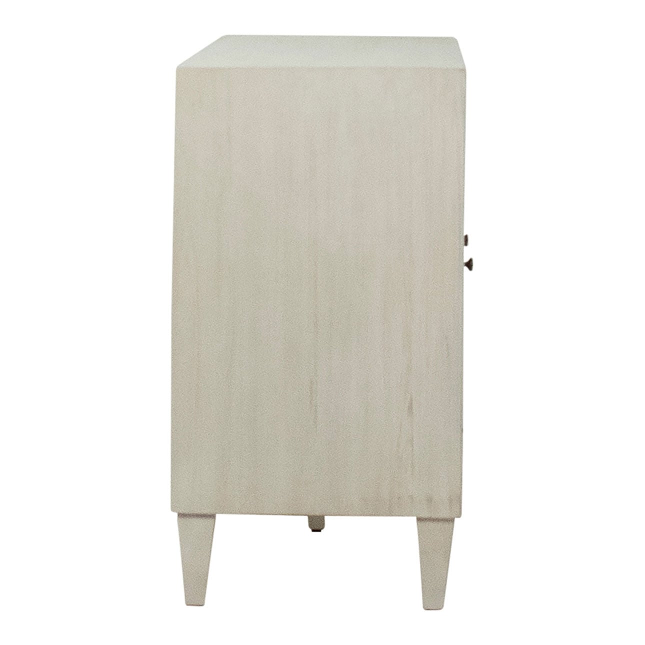 Whitewash Finish Acacia Wood and Rattan Panels Sideboard 66 in Wide