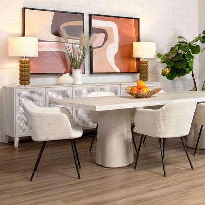 Elevated Pine Veneer, Acacia Wood and Veneer Dining Table