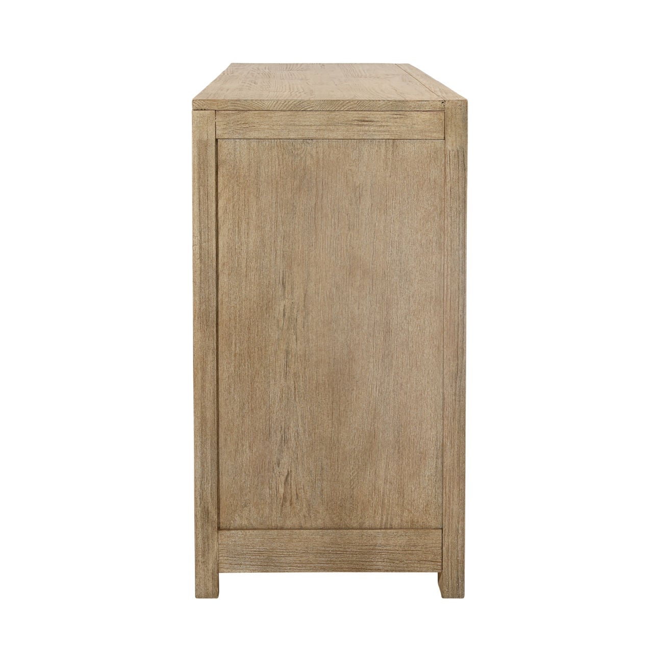 Light and Grey Warm Wash Finish Solid Pine Wood and Pine Veneer Dresser 66 in Wide
