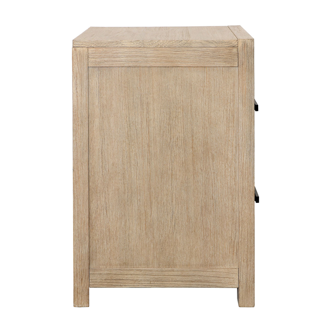 Light and Grey Warm Wash Finish Solid Pine Wood and Pine Veneer Nightstand 27.5 in Wide