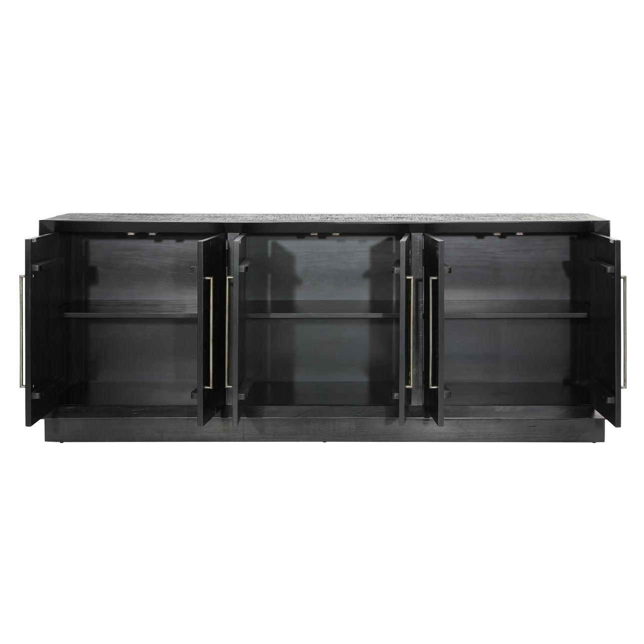 Black Pine Wood Sideboard 86 in Wide