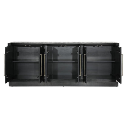 Black Pine Wood Sideboard 86 in Wide