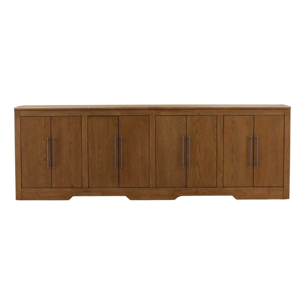 Elevated Rubber Wood and Oak Veneer Cabinet