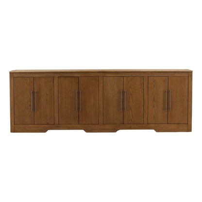 Elevated Rubber Wood and Oak Veneer Cabinet