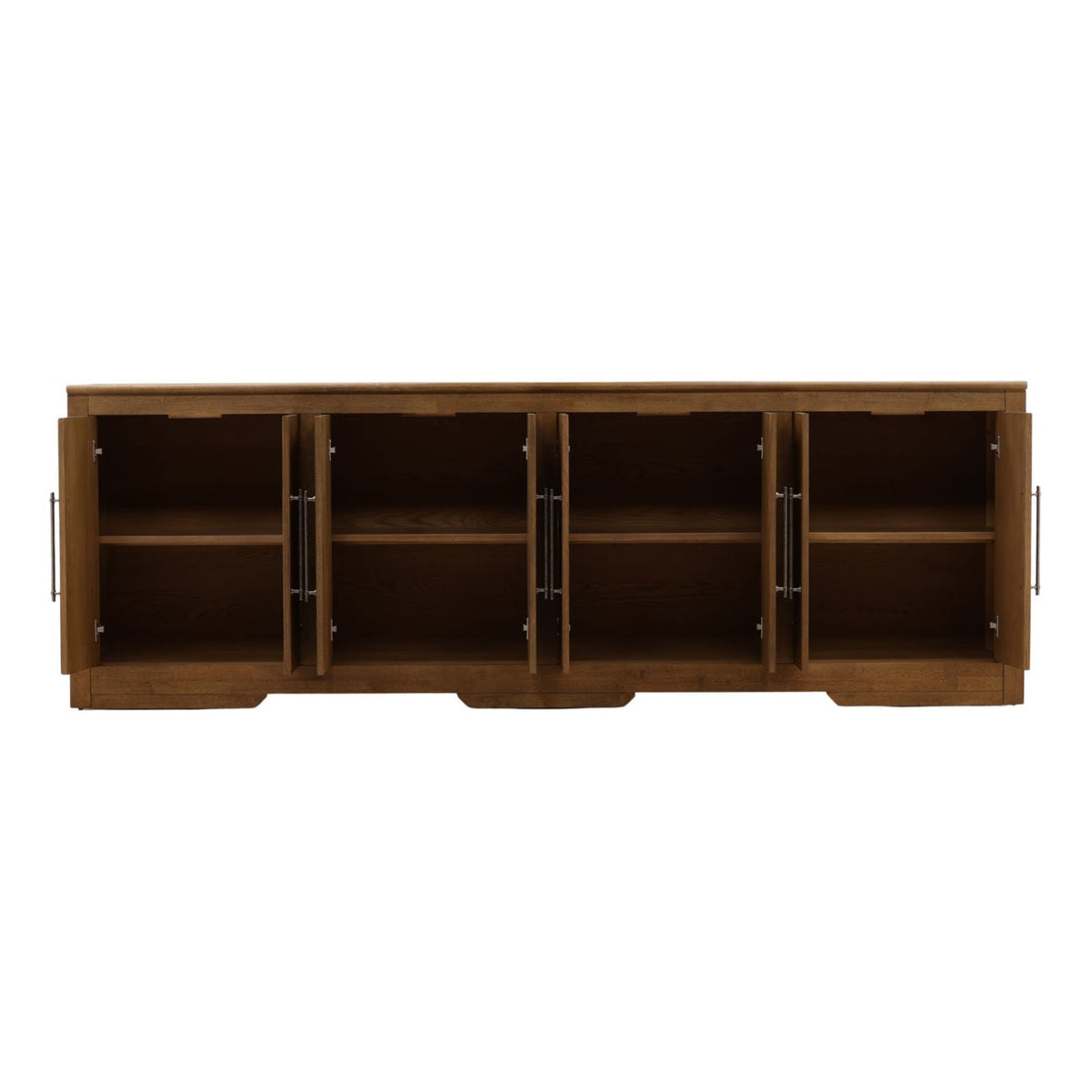 Elevated Rubber Wood and Oak Veneer Cabinet