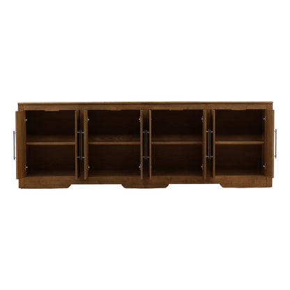 Elevated Rubber Wood and Oak Veneer Cabinet