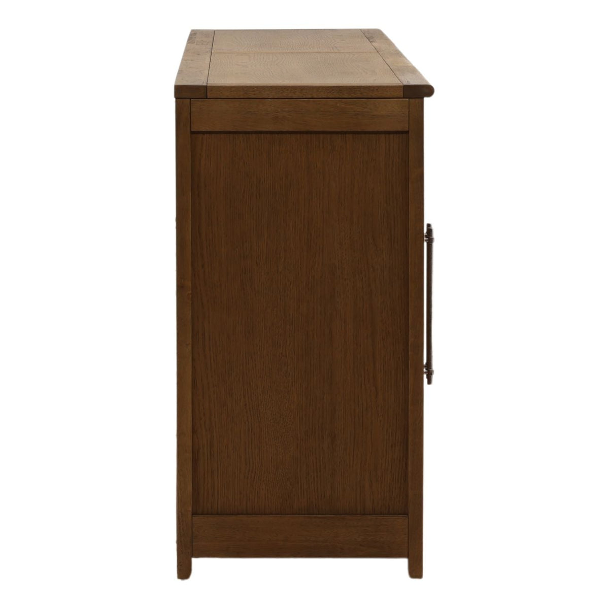 Elevated Rubber Wood and Oak Veneer Cabinet