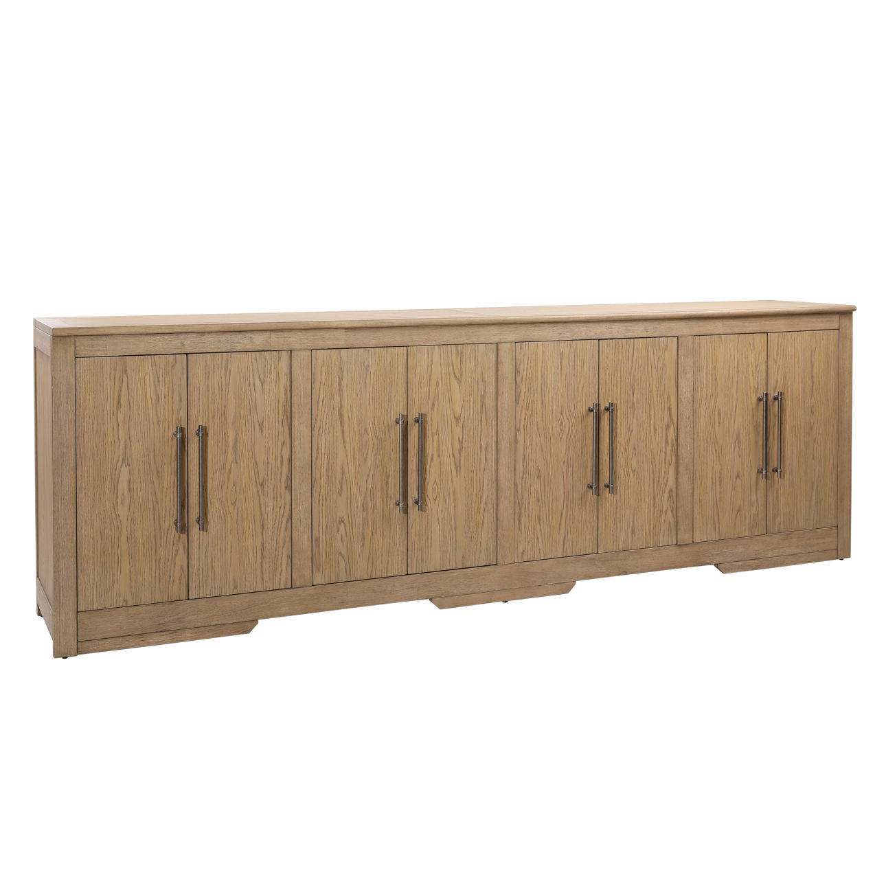Natural Rubber Wood and Oak Veneer Sideboard 80.5 in Wide