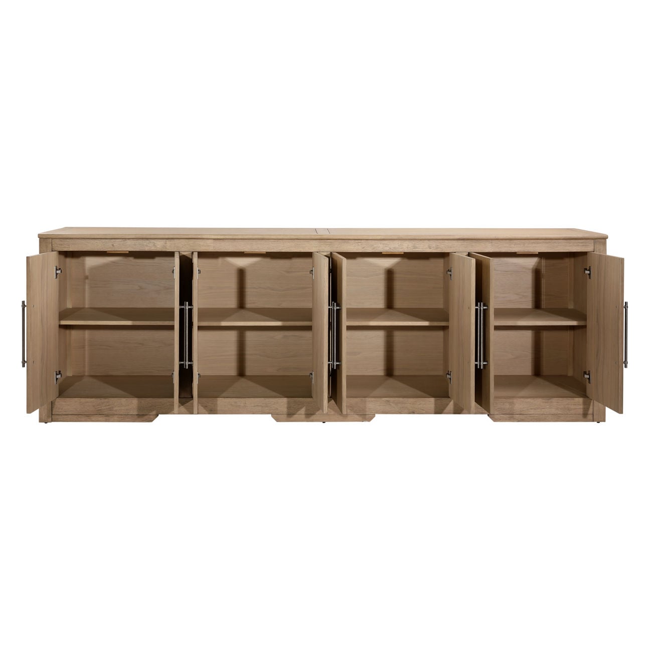 Natural Rubber Wood and Oak Veneer Sideboard 80.5 in Wide